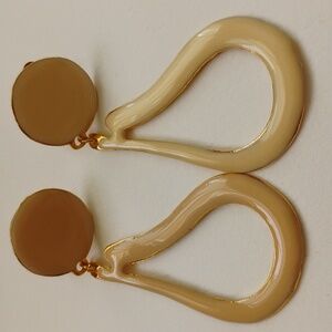 Statement cream tone Loop Style earrings